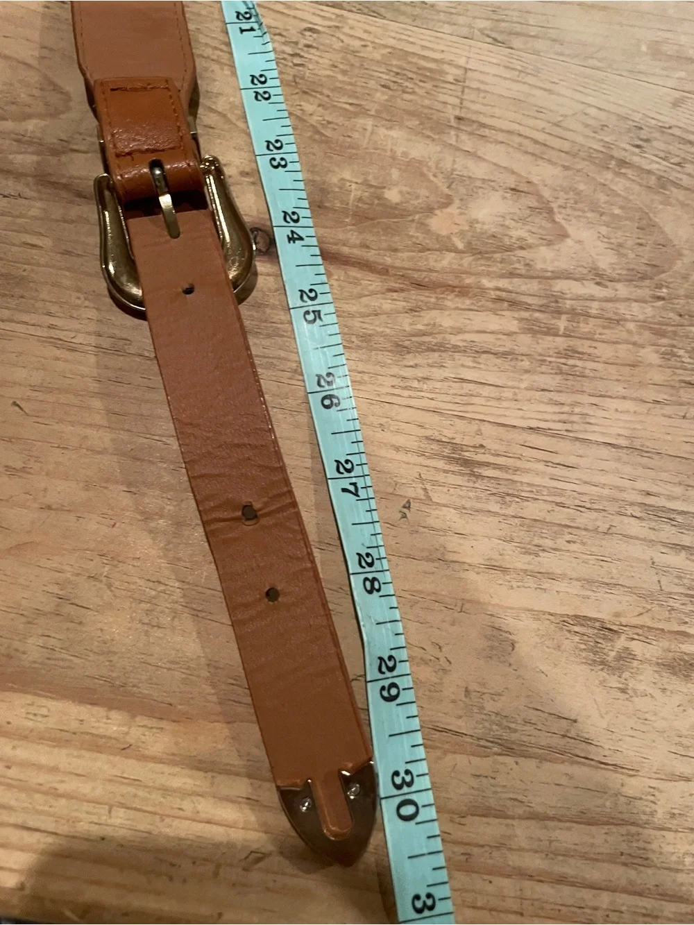 Brown Gold Embossed Double Buckle Belt equestrian Western Rodeo M L
